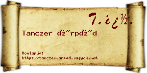 Tanczer Árpád névjegykártya