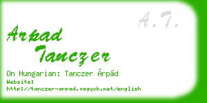 arpad tanczer business card